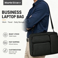 Sac à bandoulière pour ordinateur portable multi-poches 14-16 pouces avec logo personnalisé, antichoc, pour cadeaux d'entreprise