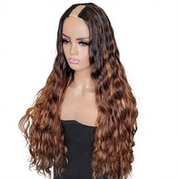 Perruque V-part pas chère, perruque U-part blonde, sans colle, sans lissage, cheveux humains sans colle pour femmes noires, 150% 180% 250%