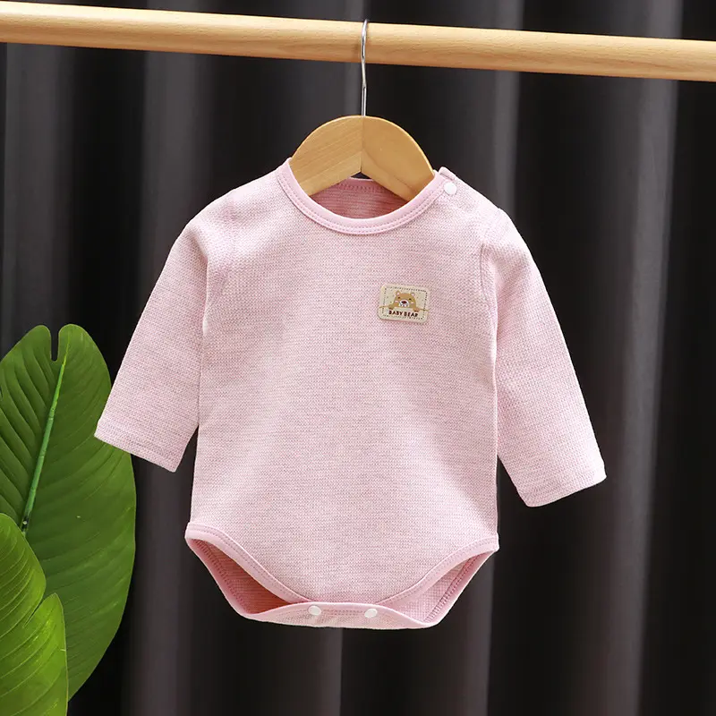 100% Baumwolle schlichte Baby Stram pler fußlose Pyjamas für vier Jahreszeiten Kleinkind Pyjamas für Neugeborene Baby kleidung Stram pler