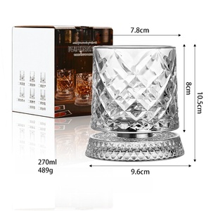 Vaso Giratorio de Whisky de Lujo - Vaso Giratorio con Base de Cristal y 8 Texturas, Vaso Resistente de 270 ml para Bar en Casa - Product Image 5