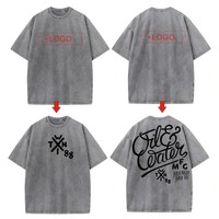 T-shirt imprimé délavé et vieilli, style streetwear oversize, ambiance vintage personnalisable, ODM, ajoutez votre propre impression