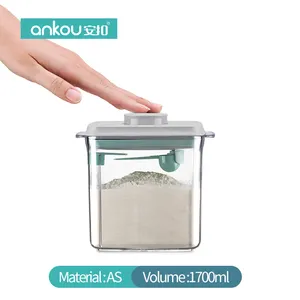Ankou卸売プラスチックジャーパントリー積み重ね可能な気密食品貯蔵容器セットプッシュトップシリアルベビーミルクパウダー容器