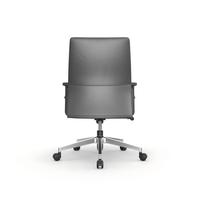 Chaise de bureau exécutive en cuir à dossier moyen rotatif au design moderne, chaise de bureau exécutive ergonomique en cuir