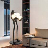 Lampadaire Moderne LED de Créateur, Sculpture Abstraite Humanoïde d'Art Nordique, pour Hôtel, Salon et Chambre