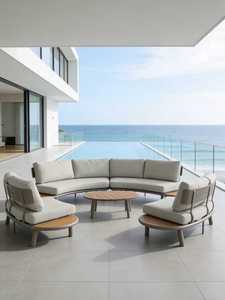 <span class=keywords><strong>Set</strong></span> di Divani <span class=keywords><strong>da</strong></span> Esterno <span class=keywords><strong>in</strong></span> Alluminio di Lusso Moderno con Tavolino, Arredamento Direttamente dalla Fabbrica per <span class=keywords><strong>Giardino</strong></span>, Balcone <span class=keywords><strong>e</strong></span> Resort - Product Image 1