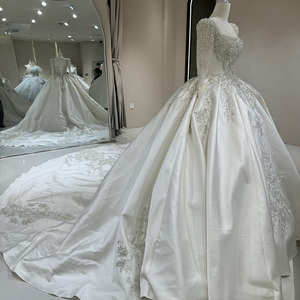 Jancember DW0081 robes de mère de mariée vintage en satin à col carré et paillettes pour mariage - Product Image 5