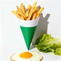 Boîte à frites en papier kraft personnalisée de haute qualité résistant à l'huile cône en papier jetable pour frites restauration rapide