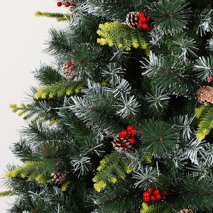 <span class=keywords><strong>Sapin</strong></span> de Noël <span class=keywords><strong>artificiel</strong></span> rouge avec simulation de neige et cônes de pin - Grand accessoire photo extérieur - Product Image 4
