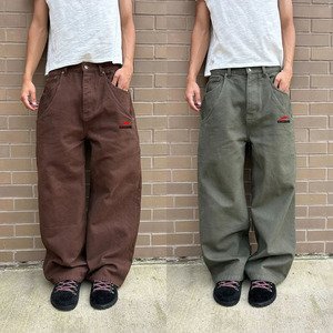 <span class=keywords><strong>Jeans</strong></span> da Lavoro Casual in Tela Duck Personalizzati, Pantaloni Baggy Oversize Streetwear in Denim Grezzo Selvedge per <span class=keywords><strong>Uomo</strong></span> - Product Image 3
