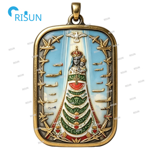 Medalla Personalizada <span class=keywords><strong>de</strong></span> Santa Loreta, Colgante, Medallón, Collar, Piezas <span class=keywords><strong>de</strong></span> Centro <span class=keywords><strong>de</strong></span> Rosario, Amuleto, Virgen <span class=keywords><strong>de</strong></span> <span class=keywords><strong>Loreto</strong></span>, Patrón Católico Religioso - Product Image 5