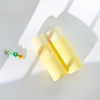 BVPACK Bouteille en plastique vide givrée jaune à presser 100ml 200ml 250ml, petite bouteille d'échantillon pour nettoyant, shampoing, gel douche