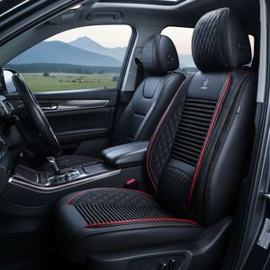 High-grade Fiber Plus Wooden Beads All-inclusive Five <b>Seats</b> Four Seasons <b>Car</b> <b>Seat</b> <b>Cushion</b> Dirt-resistant Wear-resistant - Product Image 1