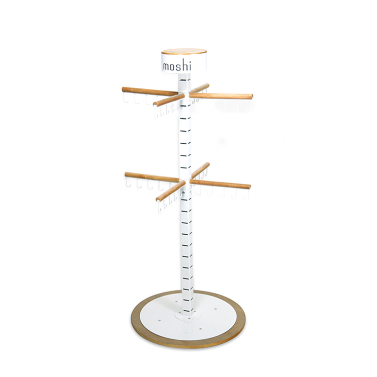 Customized Floorstanding MDF Wooden Display Stands With Shelves and Wheels for Retail Stores — view 2