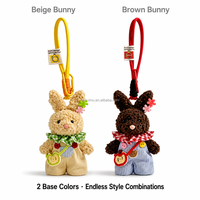 Sac bandoulière motif dessin animé, adorable pendentif lapin en peluche DIY, un porte-clés tendance et un pendentif pour sac d'école qui peut être librement assorti