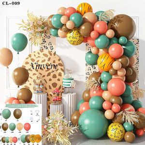 Kit de <span class=keywords><strong>guirlande</strong></span> d'arche de ballons pour fête d'anniversaire, baby shower, thème safari, jungle, animaux tropicaux, marron, vert, or, rétro, léopard, vente en gros - Product Image 6
