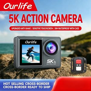 Caméra d'action étanche <span class=keywords><strong>5K</strong></span>, double écran, grand angle 170°, stabilisation anti-tremblement, prise en charge du Wi-Fi, pour utilisation en extérieur, étanche jusqu'à 30m - Product Image 2