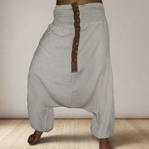 Pantalon sarouel à la mode spécialement conçu en conception de mouche à boutons et tissu écologique pour hommes en pantalon de couleur blanche - Product Image 2
