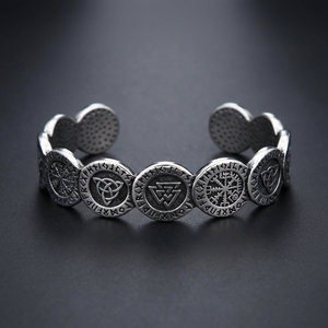 Yunnique Brazalete Ajustable de Lujo Estilo Vikingo para Hombre, Diseño Retro Duradero, Joyería de Alta Calidad, Accesorio de Moda - Product Image 1