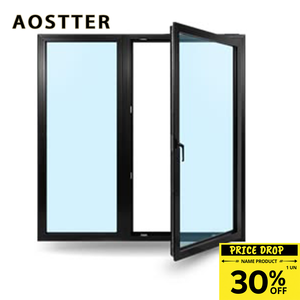 Fenêtre à battant en aluminium blanc élégant AOSTTER avec panneau <span class=keywords><strong>de</strong></span> confidentialité givré et poignée à loquet sécurisé pour villa <span class=keywords><strong>de</strong></span> luxe - Product Image 2