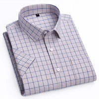 Haute Qualité Plaid Coton Casual Formelle À Manches Courtes Chemise Hommes Bouton Up Chemise D'affaires À Carreaux Respirant Lux Chemise De Travail
