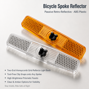 Réflecteur de vélo en plastique ABS, haute visibilité, durable, pour rayons de roue, conduite nocturne, personnalisable, OEM, vente en gros - Product Image 2