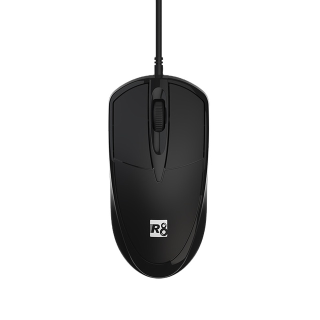 R8 3D USB Wired Optical Office Mouse Factory Durable Quality Black Mouse for Laptop Desktop Work