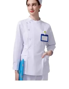 Phổ Biến Bác Sĩ Y Tá Quần Áo Unisex Mùa Thu Dài Tay Áo Bệnh Viện Phòng Khám Dược Trắng Chia Phù Hợp Với Spandex/Polyester - Product Image 4