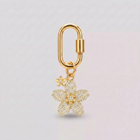 Модный брелок-карабин JS Fashion со стразами и золотистым кубическим цирконием, застежка-крючок для украшения сумок