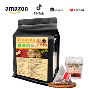 Chá Orgânico Natural de Ervas <span class=keywords><strong>Ginseng</strong></span> Cinco Tesouros com Pó de Maca e Frutas Goji para Suporte Renal, Aumento de Energia e Vitalidade - Product Image 1
