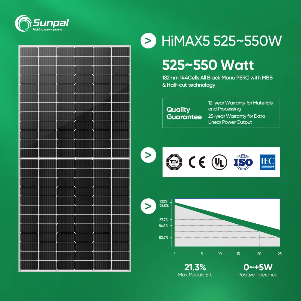 Sistema de energia industrial Sunpal 5KW 6KW 8KW 10KW sistema de energia híbrido solar doméstico