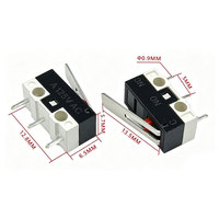 20 micro-interrupteurs de fin de course miniatures C NO NC 3 broches, bornes PCB SPDT 1A 2A 125V, à levier à rouleau, à action rapide, micro-interrupteurs poussoirs pour souris