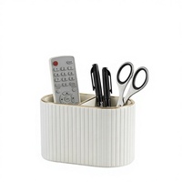 Porte-stylos en cuir, boîte de rangement, style nordique, forme ovale, compartiments multifonctionnels, luxe léger, haut de gamme, nouveau, bureau, rayé
