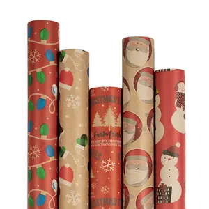 Grosir kertas pembungkus tisu seri tema Festival Natal Print dan Size dapat disesuaikan untuk kertas bungkus kado
