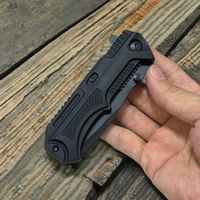Promotion couteau de poche pliant personnalisable 3CR13 acier avec poignée en plastique noir pour la chasse et le camping Support de logo personnalisé OEM