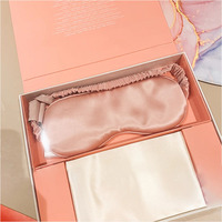 2022 Máscara de Ojos de seda de etiqueta privada personalizada y funda de almohada de lujo 100% máscara de Ojos de seda de morera y funda de almohada con caja