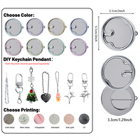 Palette de maquillage à marque privée avec support magnétique pour téléphone, étui portable argenté 4G avec miroir, conteneur pour masque à lèvres et trou pour porte-clés