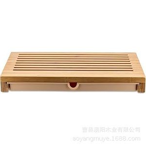 Planche à découper en bambou Aoyang 42x4.5x27 cm avec bac à miettes pour usage en cuisine - Product Image 5
