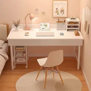 家庭用または学生用のシンプルな白いコンピューターデスクレンタルハウス用のライティングテーブル