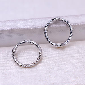 Accessoires en argent S925 pour la création de bijoux, perles, boucles d'oreilles creuses en forme de beignets frits, style coréen, accessoire 2805 - Product Image 2