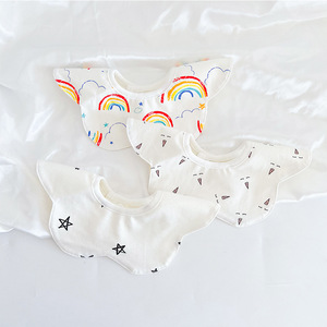 Bavoir pour bébé beige moderne personnalisé de haute qualité, fabricant, monogramme amusant, ensemble de bavoirs pour bébé en coton biologique pour nouveau-né - Product Image 5