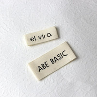 Étiquettes en tissu de coton imprimées sur mesure, accessoires vestimentaires, logo imprimé texturé personnalisé sur des étiquettes tissées pour vêtements