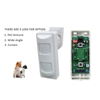 Détecteur de mouvement PIR à micro-ondes filaire extérieur 25KG avec immunité aux animaux, lentille à large champ de vision, capteur antivol pour système d'alarme de sécurité domestique