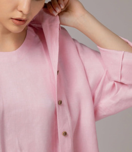 Chemises <span class=keywords><strong>en</strong></span> <span class=keywords><strong>lin</strong></span> personnalisées, chemisiers et hauts pour femmes, chemises durables pour femmes avec boutons, chemises écologiques, surchemises <span class=keywords><strong>en</strong></span> coton et <span class=keywords><strong>lin</strong></span> - Product Image 4