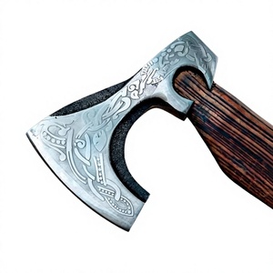 Hacha de acero al carbono OEM diseñada con mango de madera dura para cortar leña al aire libre, preparar leña para acampar, hacha en venta. - Product Image 3