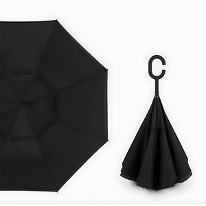 Custom Inside Out C Shape <b>Windproof</b> Handle Reverse Printing logo <b>Umbrella</b> Inverted Automatic Inverted <b>Umbrella</b> With logo Prints - Product Image 2