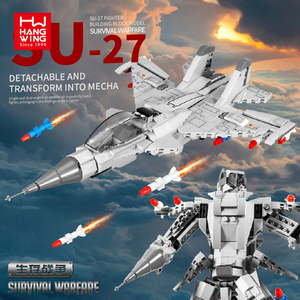 617PCS Military <strong>Series</strong> Survival War Fighter <strong>Robot</strong> Transformation <strong>Building</strong> <strong>Blocks</strong> for Kids With Doll - Product Image 2
