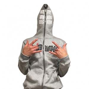 Custom Full Face Zip up Hoodies Hombres Puff Impresión Cremallera Sudadera con capucha con cubierta de la cara - Product Image 1