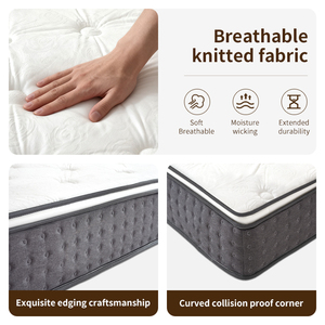 Colchón Ortopédico Transpirable Hipoalergénico con Resortes Ensacados Individualmente, en Caja, Tela de Terciopelo, Ecológico, Duradero y Suave - Product Image 2