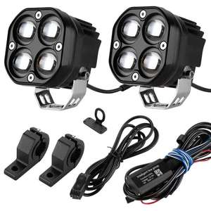 Đèn pha xe máy 60W Đèn <span class=keywords><strong>LED</strong></span> hai màu Đèn làm việc của xe máy Đèn <span class=keywords><strong>LED</strong></span> phụ trợ lái xe Đèn pha cho phụ tùng xe máy - Product Image 1