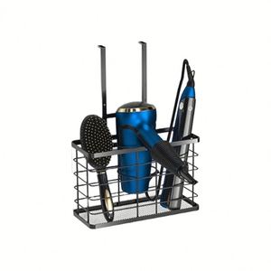 Support de séchoir à cheveux 3-en-1 pour salle de bain, organisateur d'outils de coiffure, support mural ou de comptoir, avec rangement séparé - Product Image 5